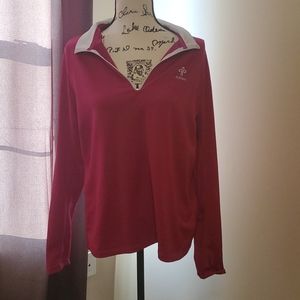Pink insulated thumb hole golf shirt